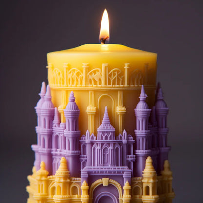 Kalaja 3D Silicone Qirinj myku Fairy House Ndërtimi i Shtëpisë Ndërtimi i Rrëshirë Gips Gips Gypsum duke bërë mjete tortë dekor myku për ditëlindjen e dasmës