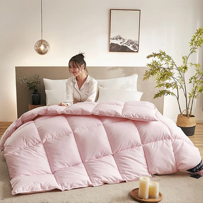 Comforter Comforter i pëlhurës pambuku miqësore me lëkurën e mbushur me patë poshtë dimrit të ngrohtë të butë tre ngjyra me madhësi të plotë