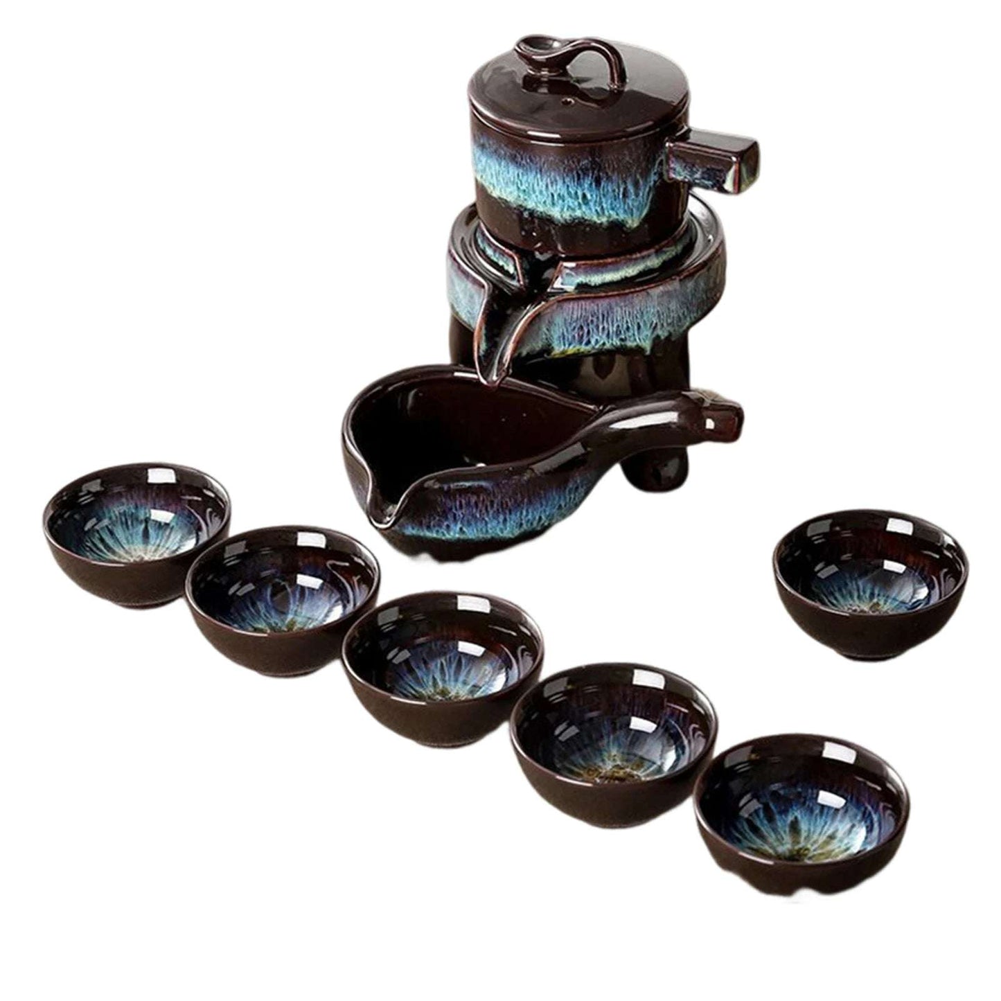 Chinese Tea Set Ceramic Kungfu Tea Set With Pattern Tea Pot And Cup Kit Multifunctional Travel Teapot Gift For Friends Family