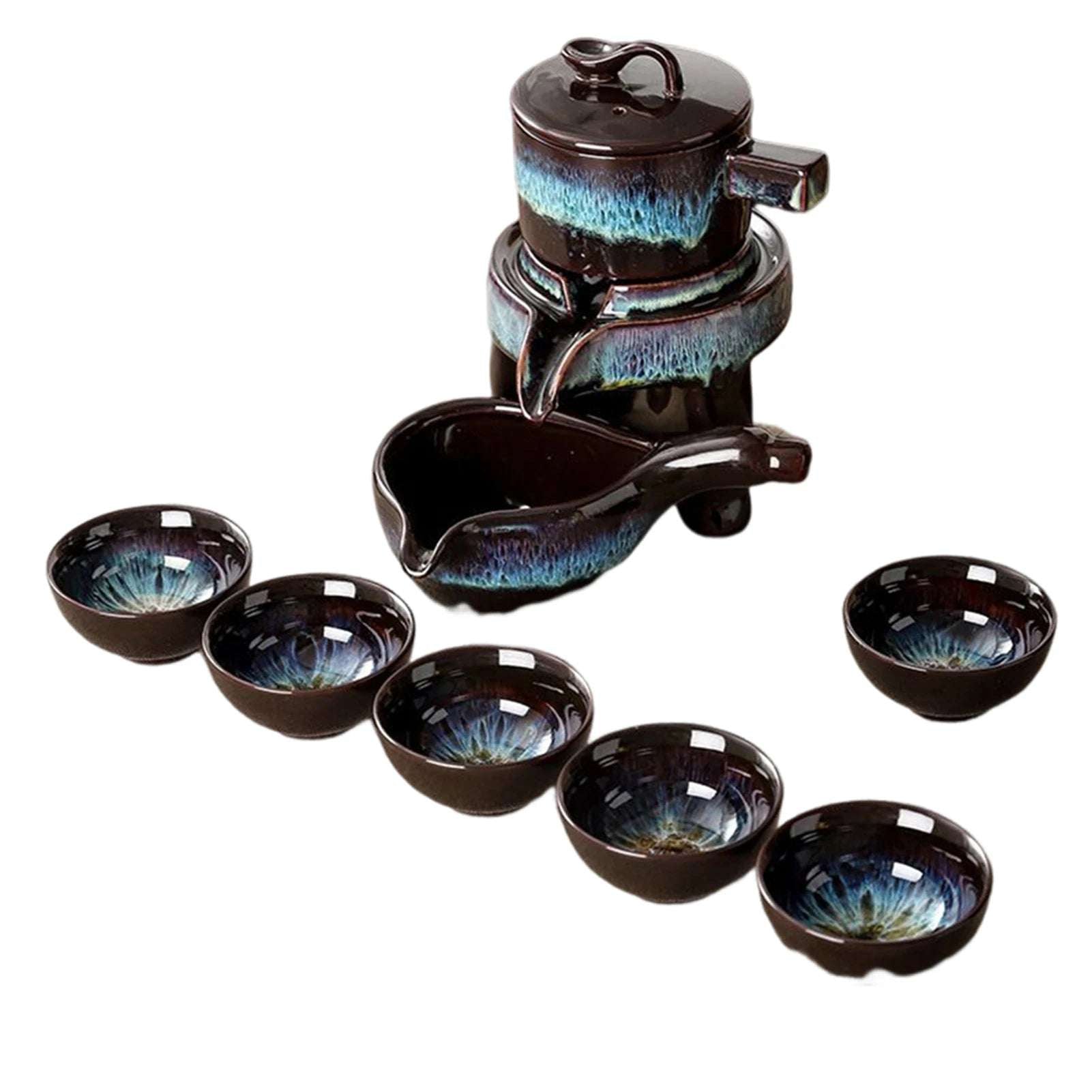 Chinese Tea Set Ceramic Kungfu Tea Set With Pattern Tea Pot And Cup Kit Multifunctional Travel Teapot Gift For Friends Family