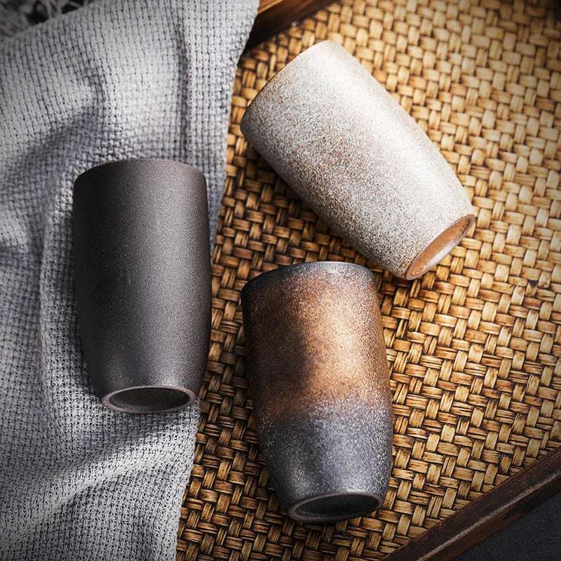 230ML Japanese Retro Coffee Cups Ceramic Household Coffee Mug Vintage Creative Water Tea Cup Restaurant Office Drinkware