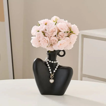 Creative Human Vase Living Room Flower Arrangement Container Ceramic Flower Pot Decoration Home Decoration Accessories