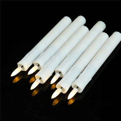3/4/6/12 stukken warm wit licht kort vlamloze decoratieve led taps taps kaarsen, 7 inch/17,5 cm nepplastic realistische kaarsen