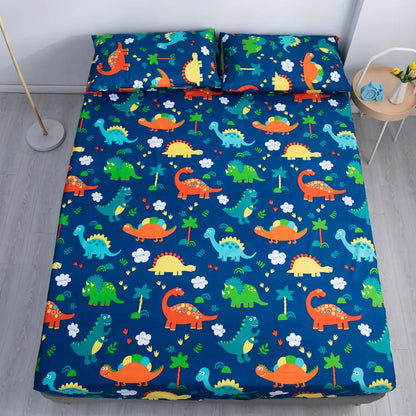 Tegneserie dinosaur vandtæt monteret ark hjem seng dækning sabana sommer forår vinter madras covers med elastisk (ingen pillowcase)