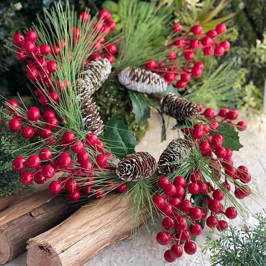 50-300Pcs Pearl Stamens Artificial Flower Small Berries Cherry For Wedding Party Gift Box Christmas DIY Wreath Home Decorations