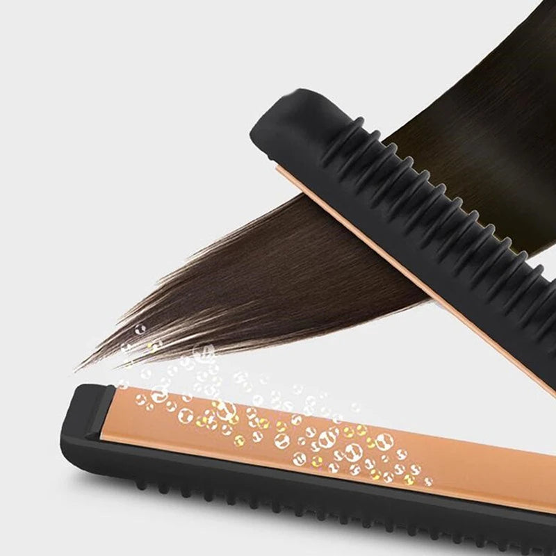 2-in-1 rovné vlasy natáčky Profesionální keramické ploché železo Krátké vlasy pro muže a ženy vousy narovnání