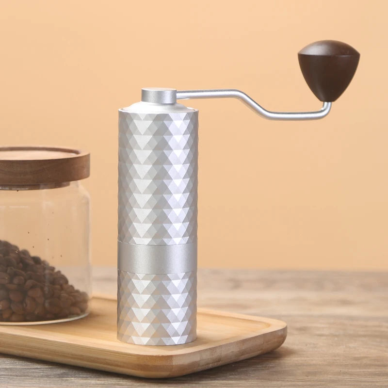 Upgrade Manual Coffee Grinder CNC Professional Stainless Steel Diamond Adjustable Manual Burr Coffee Bean Grinding