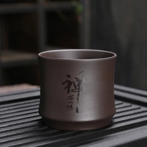 Chinese Yixing Purple Clay Teacup Portable Meditation Cup Handmade Boutique Tea Bowl Master Cup Customized Tea Set 120ml