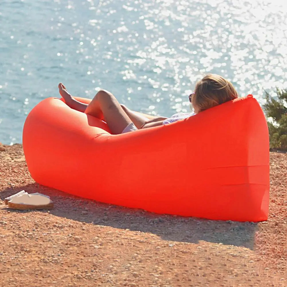 Inflatable Sofa Foldable Lounge Couch Sleeping Bed Portable Beach Sofa Country Mouse