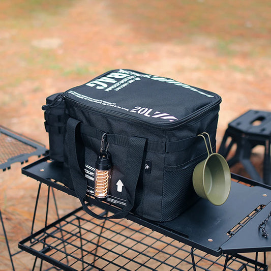 20 l Organizatori de camping în aer liber cu mâner de picnic pungă cu capacitate mare de benzină cu gaz de masă pentru excursie pentru picnic pentru picnic călător
