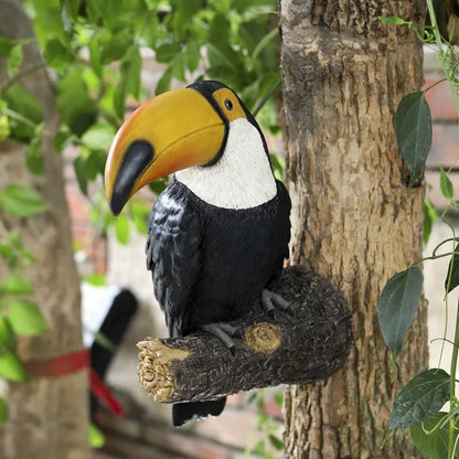 Toucan vogel beeldje bomen knuffel decor hangende hars ornamenten tuin standbeeld creatieve simulatie dierenwerf muur decoratie