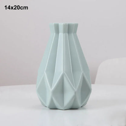 Morandi Plastic Vase Living Room Decoration Ornaments Modern Origami Plastic Vases for Flower Arrangements Home Decoration