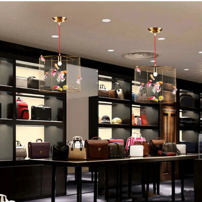 Nordic Creative Clothing Store Display Window Birdcage Chandelier  Restaurant Table Pendant Lamp Artistic Decor Light