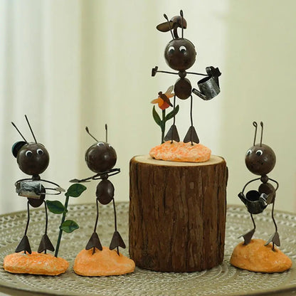 Urut muurahaisten pienoisveistoksen puutarhakukkapohjat garss bonsai mini hartsi muurahainen figuriini kallio laulaen muurahaisten muurahaiskoristeet