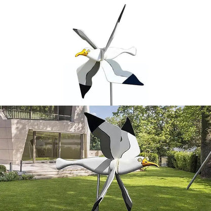 1 PPCS Adornos de muelas de viento de la gaviota Serie de pájaros voladores Molinos de viento para decoración de jardín Spinners Gardners Pati S0R1