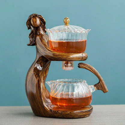 Heat-resistant Glass Teapot Holder Base Tea infusers Tea Ware Automatic Tea Set  Making  Kungfu Teapot