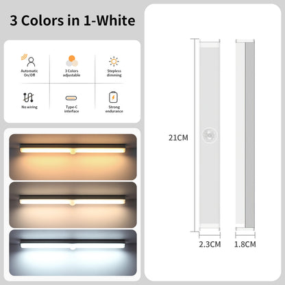 LED Desk Lamp Hanging Magnetic Stepless Dimming LED Night Light USB Rechargeable Bedroom Light Cabinet Closet Reading Night Lamp