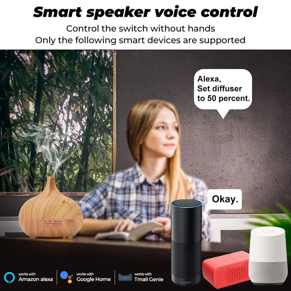 Tuya slimme wifi -luchtbevochtiger essentiële aroma -olie diffuser ultrasone luchtbevochtiger mistmaker home geur voor Alexa Google