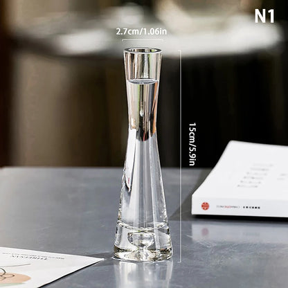 Transparent Glass Flower Vase Small Vase Hydroponics Plant Flower Terrarium Luxury Room Table Home Decor Wedding Decoration