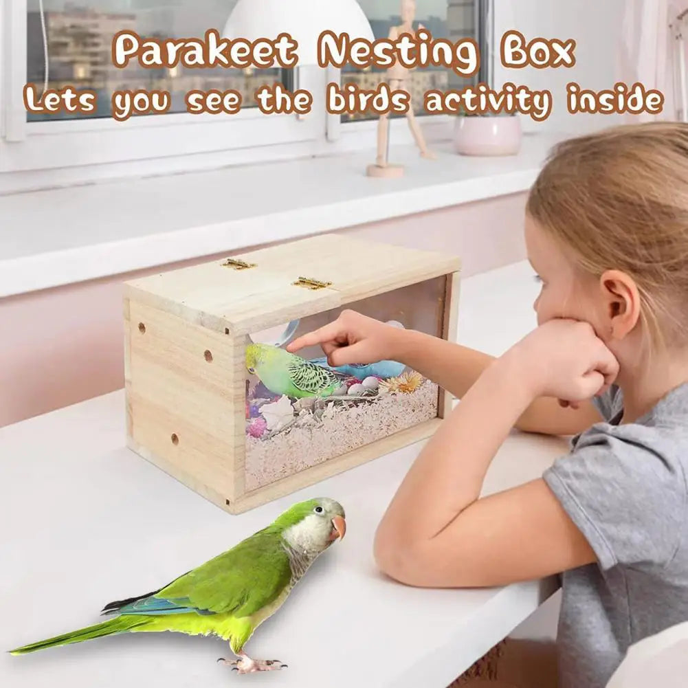 Burr gratuito parrocchetto Cockatiel Bird House Nest di pappagalli facili da pulire i bordi liscio dei bordi per nidificare le forniture per uccelli per uccelli per uccelli