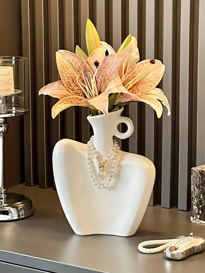 Fashionable Creative Mannequin Vase Decoration Living Room Flower Arrangement Decoration Niche Art Home Decoration
