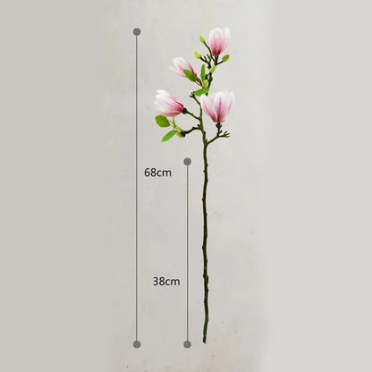 Künstliche Magnolien Blumenzweig für Wohnzimmer Dekoration gefälschte Seidenblumenpflanze Hochzeitsfeier Simulation Blumenstrauß