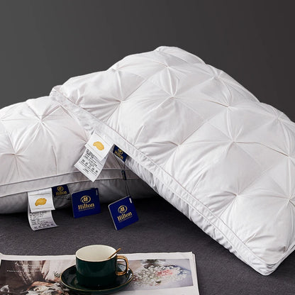 95% cuscinetto d'oca in giù di cotone cotone cuscino rettangolo camera da letto sonno a 5 stelle cuscini a bassa metà della mezza da letto per dormire