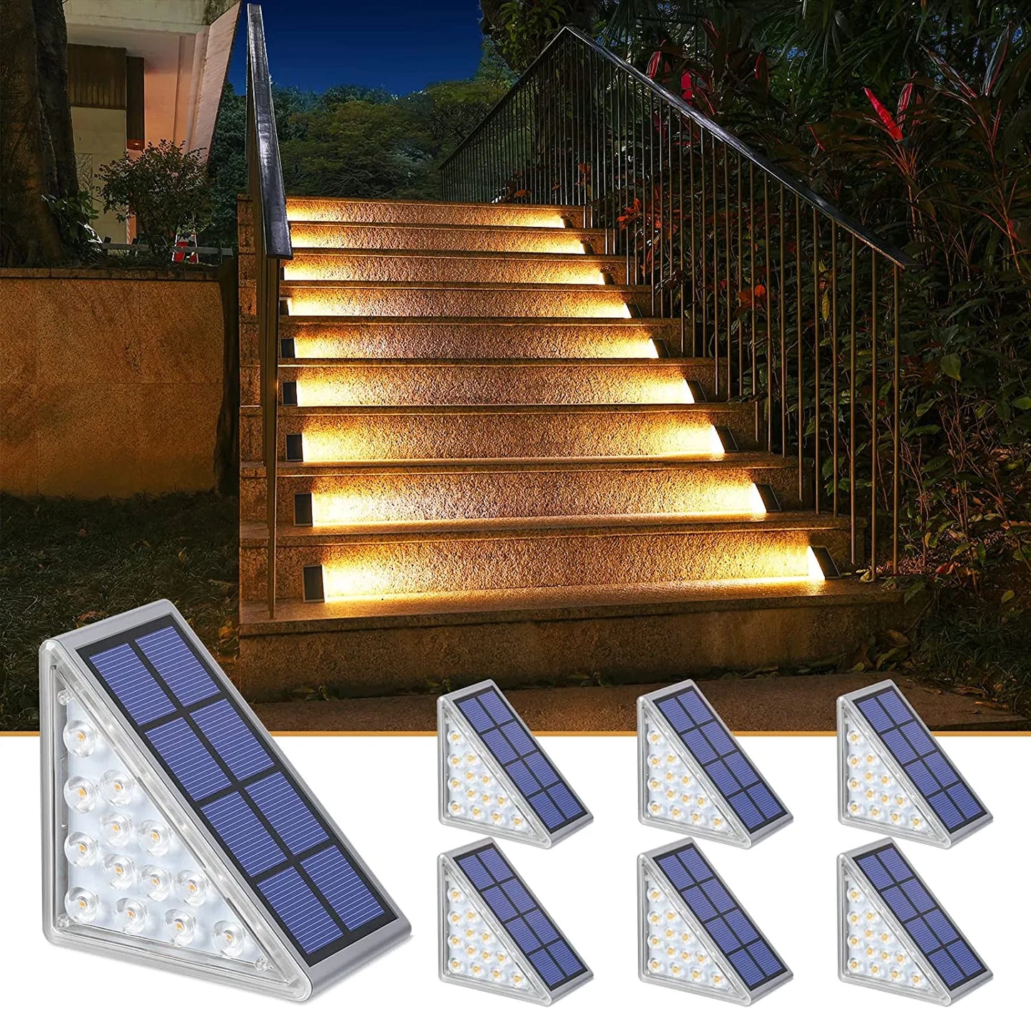 LED nevstupní lampa schodiště světlo venkovní IP67 Vodotěsné sluneční světlo s objektivem proti krádeži Design Decor Lighting pro zahradní palubu cestu