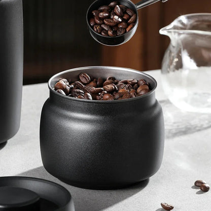 Stainless steel tea sealed jar Moisture-proof household tea storage jar press vacuum high-grade coffee bean sealed jar