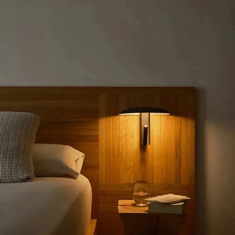 Spanish Designer Dining Room Aisle Corridor Minimalist Creative Mushroom Umbrella Shaped LED Rotating Wall Lamp Home Decor