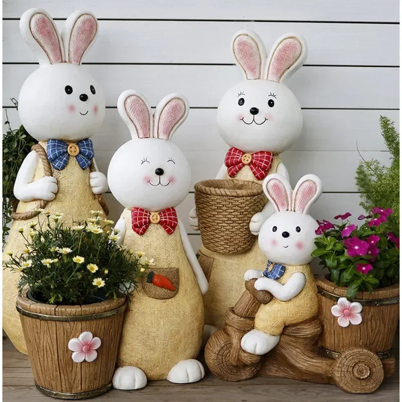 Binnenplaats decoratie bloem potten schattig konijn succesnt pot outdoor dierenstandaard voor bloemen prachtige praktische tuinpotten