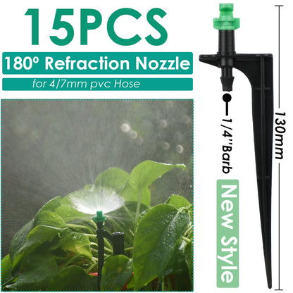 Kesla 15pcs giardino annaffiatura irrigazione irrigazione dell'irrigatore di nebbia sull'inserimento del dripper che inserisce la serra del tubo da 4/7 mm