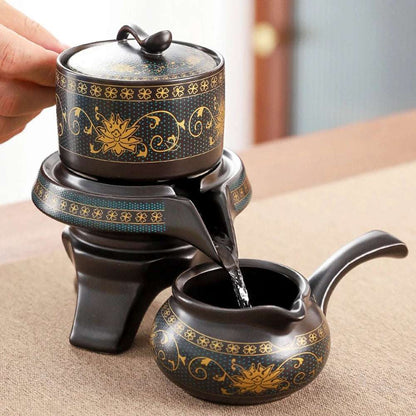 Chinese Tea Set Ceramic Kungfu Tea Set With Pattern Tea Pot And Cup Kit Multifunctional Travel Teapot Gift For Friends Family