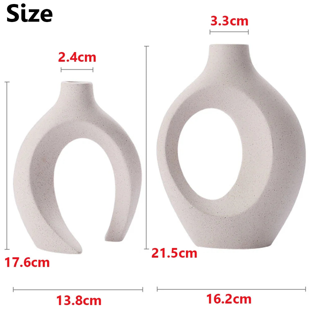 Decorative Ceramic Vase for Home Decoration, Nordic Flower Vase, House Decor, Office Room, Bookshelf Vases, Luxury