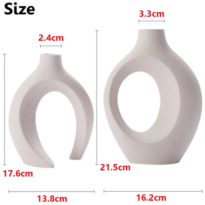 Decorative Ceramic Vase for Home Decoration, Nordic Flower Vase, House Decor, Office Room, Bookshelf Vases, Luxury