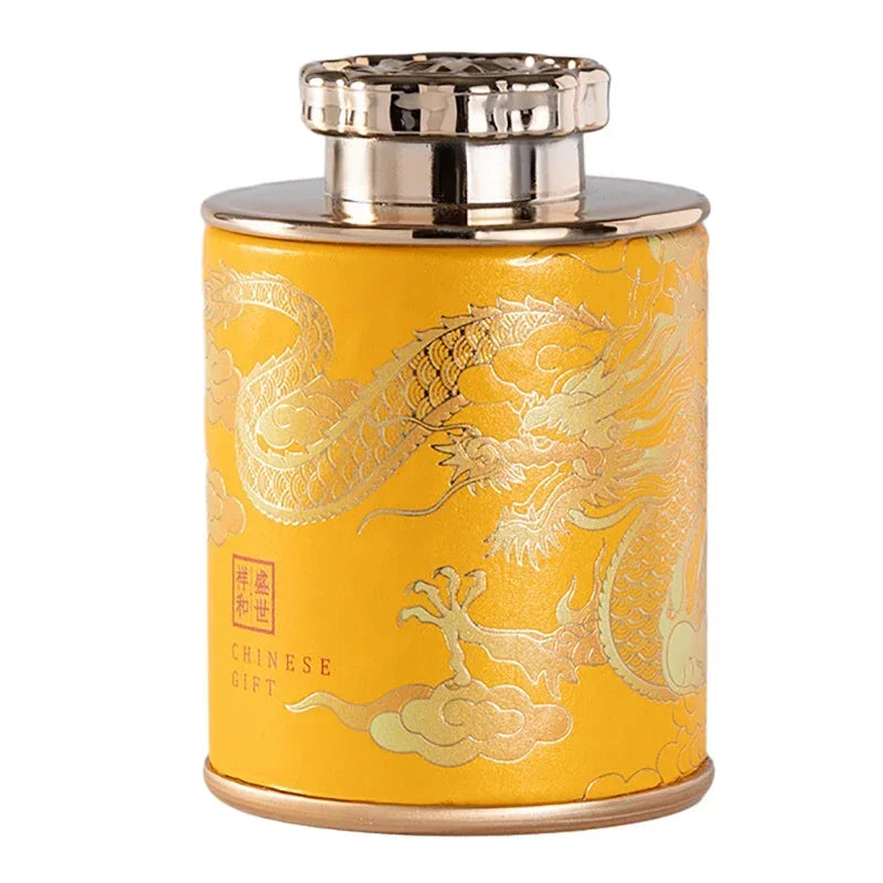 Portable Sealed Cans Dragon Print Mini Tea Canister Home  Packaging Box Travel Tea Paper Storage Canisters Empty Can