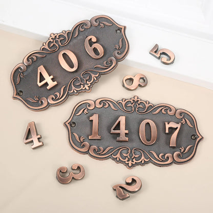 Dreld Old Antique Copper House Number Plast Door Plate Custom Sign Door Number Sticker For Hotel Apartment Villa Door Plate