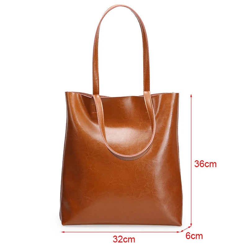 Sac en cuir de vache pourdies Véritable sacs à main en cuir grandes femmes sac grandes bancs d'épalsiques de bureau de bureau vintage pour femmes pour femmes fourre-tout