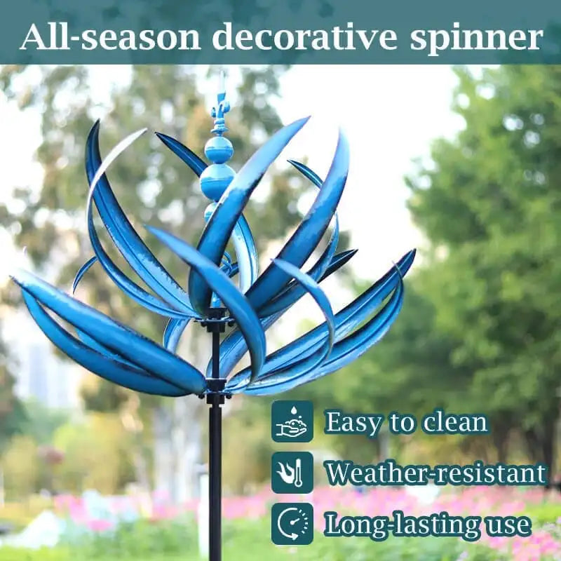 Neue moderne minimalistische Dekorable Harlow Wind Spinner Rotatoren Harlow Wind Spinner Schmiedeeisen Windmühle Gartenabendbarer abnehmbarer Stecker