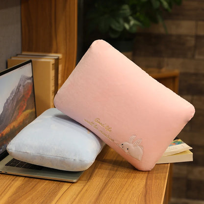1pc travesseiro portátil mini travesseiro pp algodão coral veludo 32x22x11cm almofada de pelúcia adulta