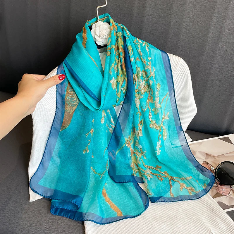 2023. modni tiskani cvjetni šifon hidžab šal ženama pareo lady bandanas ručnici za plažu ljetni muslimanski veo omot ženski foulard