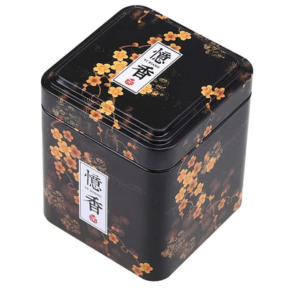 Mini Iron Tin Storage Box Tea Coffee Caddy Square Sealed Packaging Box Canister Vintage Tea Cans Kitchen Storage Container Jar