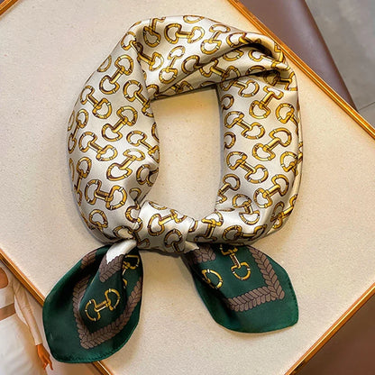 Drucken 70 cm Seiden Satin Headkerchief Frauen Luxus Design Halskrawatte Schal weibliches Haar Handgelenk Foulard Schal Hijab Bandana Neu