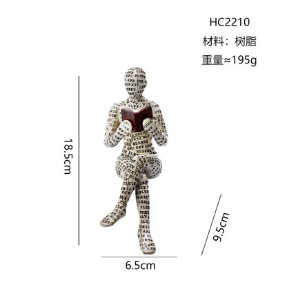 Nordic Modern Reading Woman Statue Modern And Simple Living Room Decorative Ornaments  Resin Crafts, Tabletop Sculpture