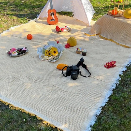 180*130cm Camping Picknick Mat draagbare waterdichte reis wandelpicknick doek tafelkleed mat snoerstijl buiten picknickkussen