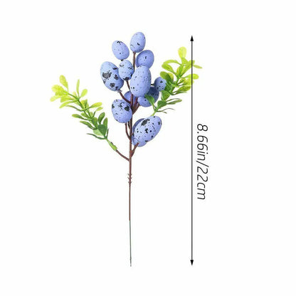 2024 New DIY Easter Egg Cuttings Artificial Flowers Branch Colorful Painting Foam Bird Eggs Flower Branch 2023 Home Decoration