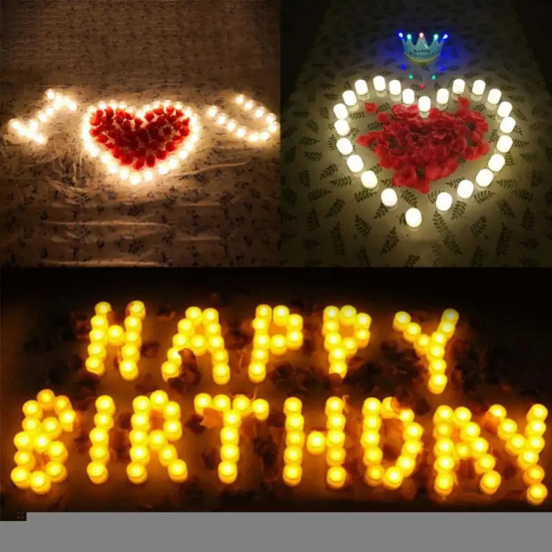 נרות נורים נורים נורים נרות סוללה נרות מופעלת אורות תה מנורה קישוטים למסיבות יום הולדת אורות רומנטיים