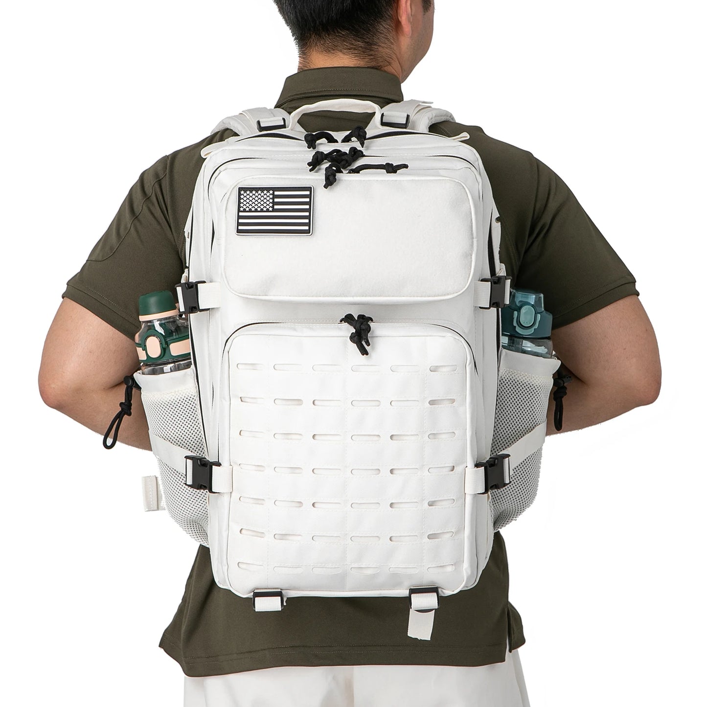 QT & QY 25L/45L Tactische militaire rugzak voor mannen en vrouwen Army Assault Pack Bag Small School Rucksack met fleshouder