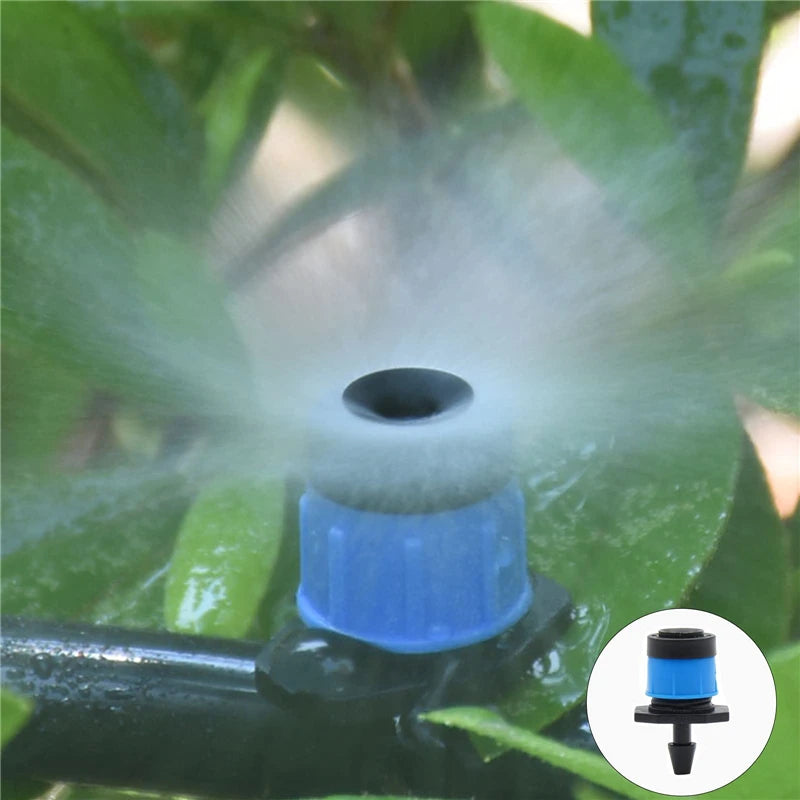 50pcs/100pcs Gartenwässerung Sprinkler Vollkreisförmig verstellbarer Füllfederendüsen Verstellbarer Streuspray-Pilze Tropfer