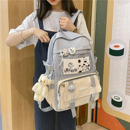 Bolsa escolar impermeable para mujeres Kawaii para adolescentes para niñas para estudiantes mochila de laptop mochila linda gaita de viaje femenino mochila